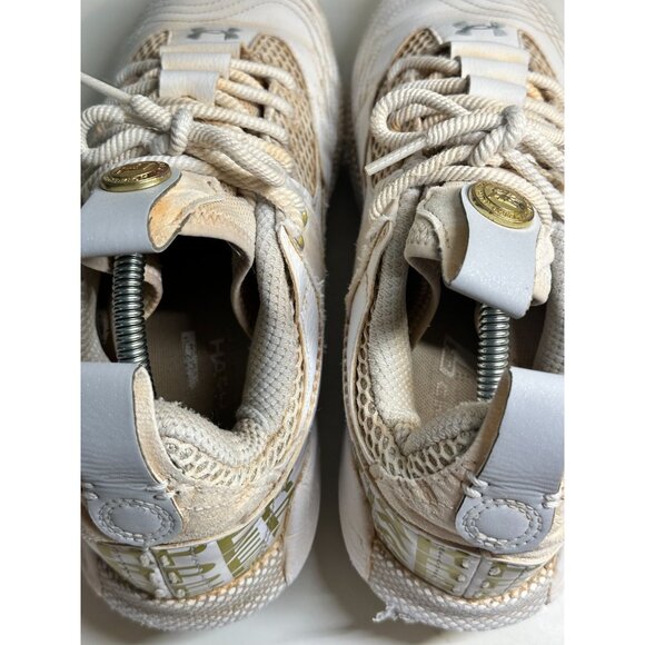 Under Armour Brice Harper 7 Elite TPU Baseball Cleats Mens Size 9 White and Gold - Picture 6 of 9